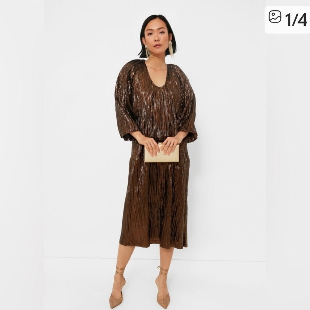 Tuckernuck Shimmering Brown Midi Dress